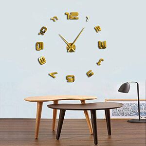 BBI 3D Arabische cijfers grote wandklokken modern design grote frameless muur horloge decoratieve klok spiegel effect woonkamer muur decor(goud, 37inch) wandklok, klok verjaardag geschenken handgemaakte