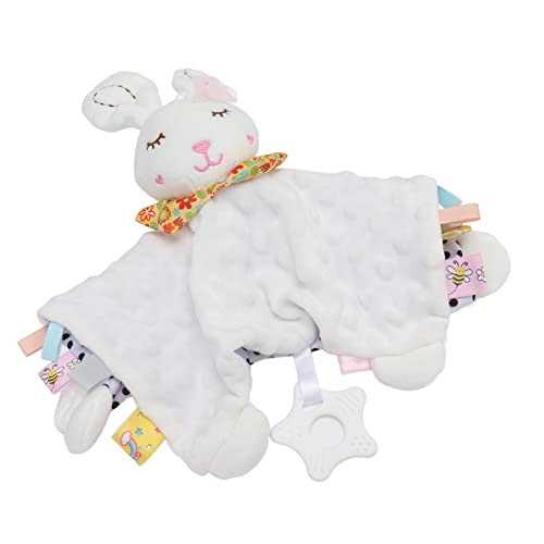 dsheng Baby-snuggle-deken, Schattige Ademende Babyveiligheidsdeken Pluche Zacht voor in de Auto (wit konijn)