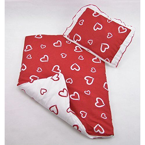 Rawstyle 4-delige set babybeddengoed (hart rood/wit) garnituur kinderbeddengoed beddengoed **deken + kussen + vulling **