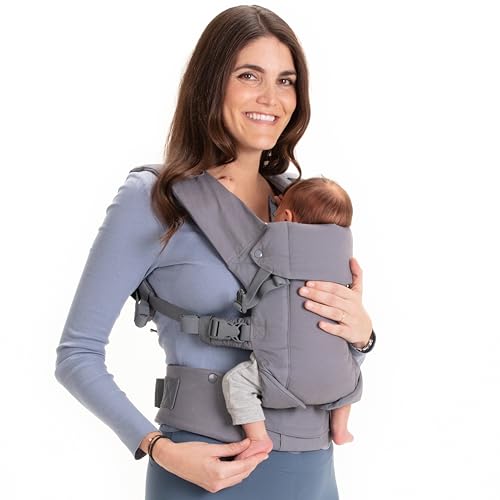 Beco Baby Carrier Beco Gemini draagzak voor pasgeborenen tot peuters 100% katoenen draagzak, draagzak met verstelbare zitting, ergonomische draagzak 7-35 lbs (Grijs)