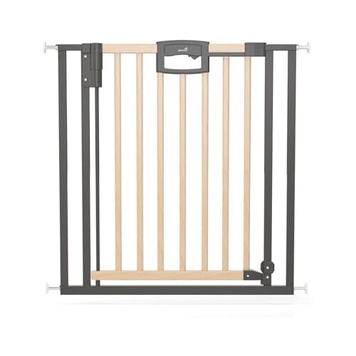 Geuther 2792+ Easylock Wood Plus Deurvanger   Pasvorm: 80,5 cm 88,5 cm   TÜV/GS gecertificeerd   Deurvanger   Montage zonder boren   Easylock Plus   extra hoog babyhekje   Natuur/Antraciet