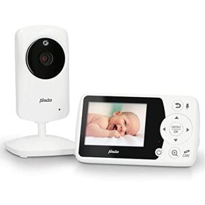 Alecto DVM-64 Draadloze camera babyfoon (100% storingsvrij & privé) met draaibare videocamera, nachtzicht, intercomfunctie, hoog bereik, wit