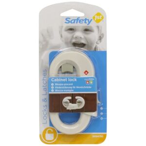 Safety 1st Deurslot, kinderbeveiliging voor kasten, geen boren, geen plakken, beveiliging door deurgrepen, wit