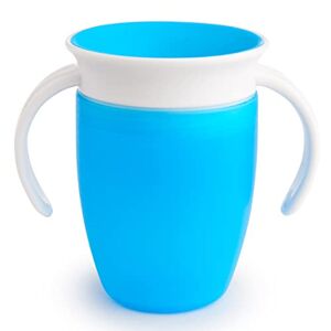 Munchkin Miracle 360 Cup, Baby and Sippy Cup, Ideal Sippy, Water and Weaning Cup 6+ to 12 Months, 7 oz/207 ml, Blue