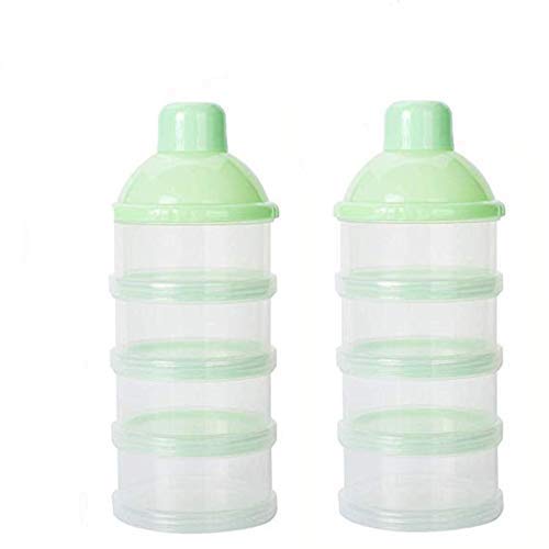 Jiahuade 2 Pack Formule Dispenser,Draagbare Melk Poeder Formule Dispenser,Non-pill Baby Kids Melk Poeder Formule Dispenser,Melk Poeder Formule Dispenser Container Pot Box