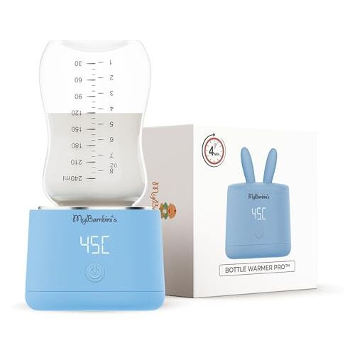 MyBambini's Fles Warmer Pro™ Digital Baby Bottle Warmer Travel   Oplaadbare babyfleswarmer met LCD   Universeel compatibele babyfleswarmers voor water, moedermelk melk formule (blauw)