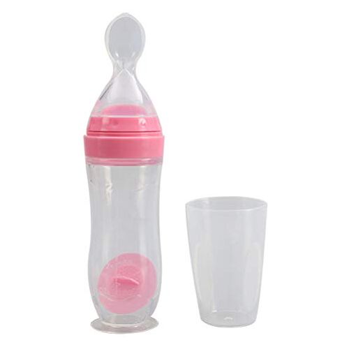 EXCEART Baby Granen Fles 120ML Zuigelingenvoeding Borstmelk Voedingsfles Siliconen Feeder Squeeze Voedingsflessen voor Pasgeboren Kinderen (Roze)