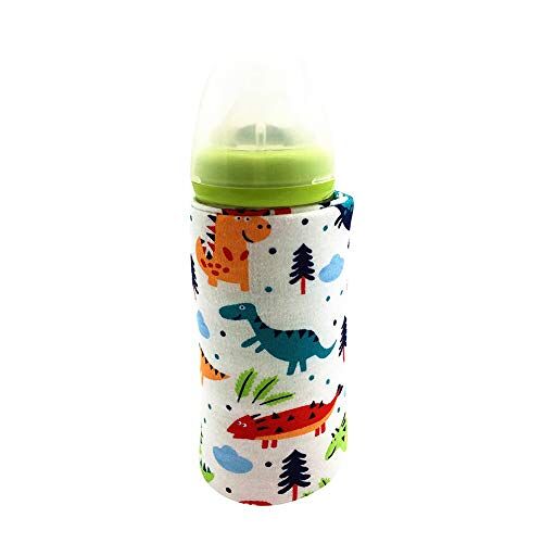 Steellwingsf Babyfles Warmer Cover, Draagbare fles Warmer Heater Reizen Baby Kids Melk Water USB Cover Sleeve Pouch- Dinosaurus^