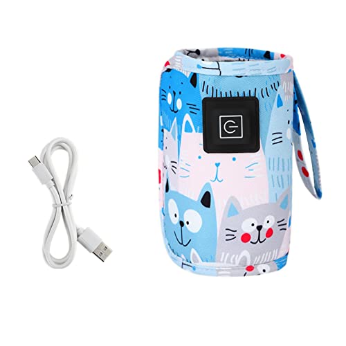 Cosmin USB melk water warmer draagbare baby verpleging fles verwarming voor baby buiten winter -blauw