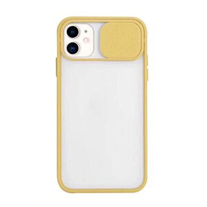 Sitthyw Beschermhoes voor iPhone 12 Mini met cameralens, achterkant, siliconen, zacht, mat, transparant, ultradun, krasbestendig, schokbestendig, voor iPhone 12 Mini, geel