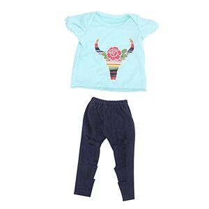 Tnfeeon Babypoppenkleertjes, 18 Inch Babypoppenkleertjes Jurk Outfits Broek Shirt met Korte Mouwen(QD18-052)