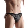 Regnes Fetish Planet Wetlook Men's open back briefs - Black - XL