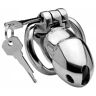 XR Brands - Master Series Rikers 24-7 Stainless Steel Locking Chastity Cage - Silver