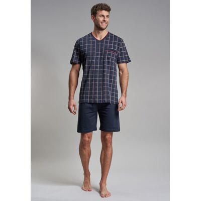 Götzburg heren shortama geruit Blauw man 56 Götzburg heren shortama geruit Blauw man 56