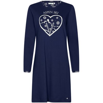Katoenen nachthemd ski Rebelle Blauw vrouw 40 Katoenen nachthemd ski Rebelle Blauw vrouw 40