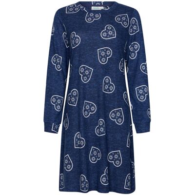 Zachte perzikfleece nachthemd harten Rebelle Blauw vrouw 42 Zachte perzikfleece nachthemd harten Rebelle Blauw vrouw 42