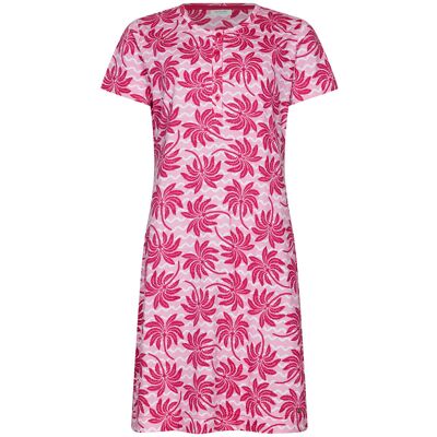 Rebelle Roze palmbomen nachthemd katoen Roze vrouw 46 Rebelle Roze palmbomen nachthemd katoen Roze vrouw 46