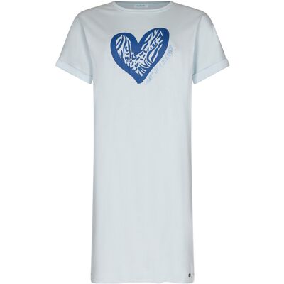 Rebelle Katoenen nachthemd blauw hart Blauw vrouw 42 Rebelle Katoenen nachthemd blauw hart Blauw vrouw 42