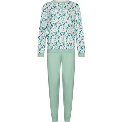 Pastunette Warme katoenen pyjama bloemen Groen vrouw 48 Pastunette Warme katoenen pyjama bloemen Groen vrouw 48