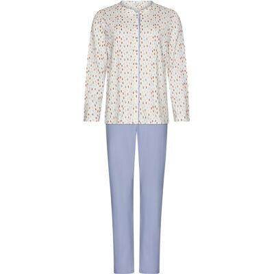 Pastunette Katoenen doorknooppyjama pastel stippen Blauw vrouw 50 Pastunette Katoenen doorknooppyjama pastel stippen Blauw vrouw 50