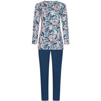 Pastunette Duurzame katoenen pyjama floraprint Blauw vrouw 44 Pastunette Duurzame katoenen pyjama floraprint Blauw vrouw 44