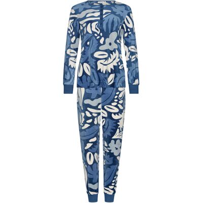 Pastunette Duurzame velours pyjama flora Blauw vrouw 46 Pastunette Duurzame velours pyjama flora Blauw vrouw 46