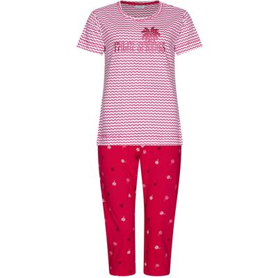 Rebelle Katoenen pyjama palmbomen roodroze Roze vrouw 50 Rebelle Katoenen pyjama palmbomen roodroze Roze vrouw 50
