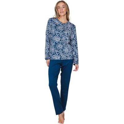 Katoenen dames pyjama donkerblauw Pastunette Blauw vrouw 38 Katoenen dames pyjama donkerblauw Pastunette Blauw vrouw 38
