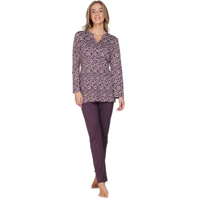 Katoenen dames pyjama donkerpaars Pastunette Premium Paars vrouw 38 Katoenen dames pyjama donkerpaars Pastunette Premium Paars vrouw 38