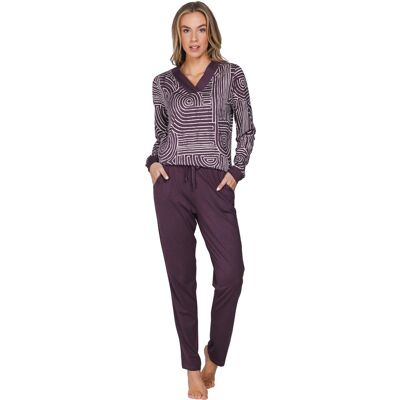 Katoenen dames pyjama donkerpaars Pastunette Premium Paars vrouw 38 Katoenen dames pyjama donkerpaars Pastunette Premium Paars vrouw 38