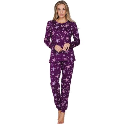 Katoenen dames pyjama donkerpaars MyRebelle Paars vrouw 38 Katoenen dames pyjama donkerpaars MyRebelle Paars vrouw 38