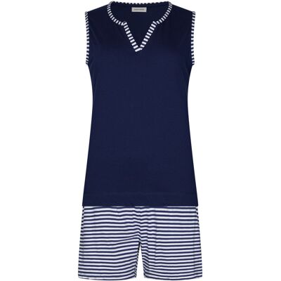 Duurzame gestreepte shortama Pastunette Blauw vrouw 38 Duurzame gestreepte shortama Pastunette Blauw vrouw 38