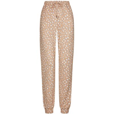 Rebelle Perzikfleece pyjamabroek speelse vlekken Beige vrouw 40 Rebelle Perzikfleece pyjamabroek speelse vlekken Beige vrouw 40