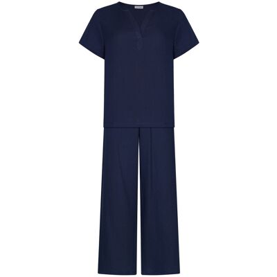 Katoenen huispak Pastunette donkerblauw Blauw vrouw 38 Katoenen huispak Pastunette donkerblauw Blauw vrouw 38