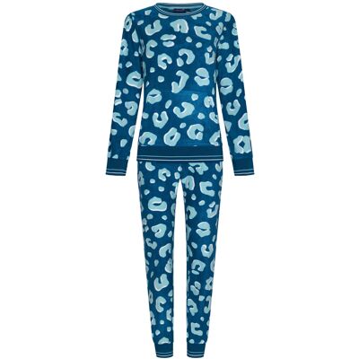 Warme fleece pyjama panterprint Rebelle Blauw vrouw 42 Warme fleece pyjama panterprint Rebelle Blauw vrouw 42