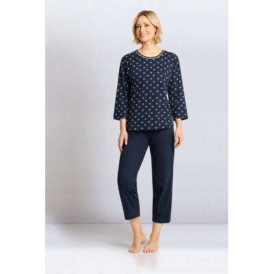 Hajo dames pyjama blauw met 7/8 broek Blauw vrouw 48/50 Hajo dames pyjama blauw met 7/8 broek Blauw vrouw 48/50