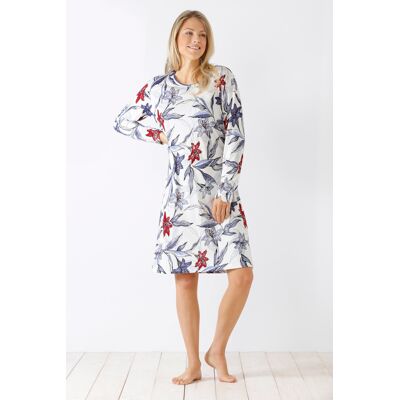 Nachthemd blauwe bloemen Hajo Blauw vrouw 40/42 Nachthemd blauwe bloemen Hajo Blauw vrouw 40/42