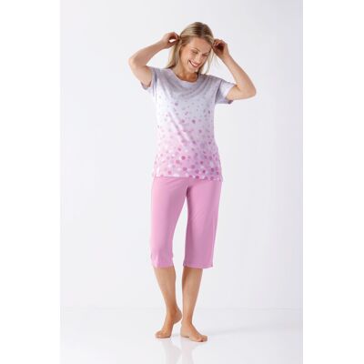Hajo dames pyjama roze confetti Roze vrouw 52/54 Hajo dames pyjama roze confetti Roze vrouw 52/54