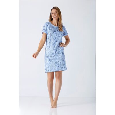 Hajo nachthemd blauwe panter Blauw vrouw 48/50 Hajo nachthemd blauwe panter Blauw vrouw 48/50