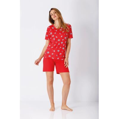 Rode dames shortama Hajo Madelief Rood vrouw 52/54 Rode dames shortama Hajo Madelief Rood vrouw 52/54
