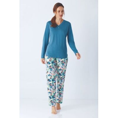 Premium dames pyjama turquoise Hajo Groen vrouw 36/38 Premium dames pyjama turquoise Hajo Groen vrouw 36/38