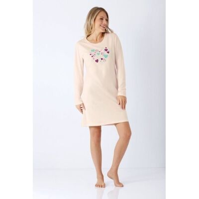 Premium katoen dames nachthemd gebroken wit Hajo Beige vrouw 48/50 Premium katoen dames nachthemd gebroken wit Hajo Beige vrouw 48/50