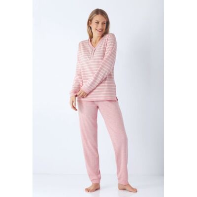 Premium katoen dames pyjama roze gemêleerd Hajo Roze vrouw 36/38 Premium katoen dames pyjama roze gemêleerd Hajo Roze vrouw 36/38