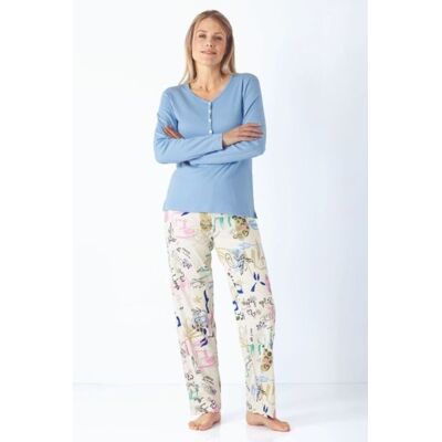 Premium katoen dames pyjama gebroken wit Hajo Beige vrouw 36/38 Premium katoen dames pyjama gebroken wit Hajo Beige vrouw 36/38