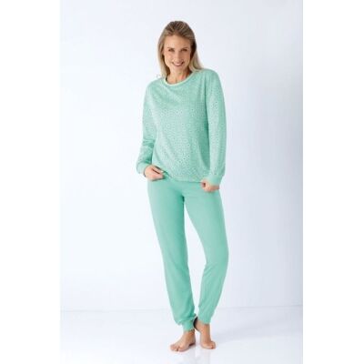 Premium katoen dames pyjama lichtgroen Hajo Groen vrouw 40/42 Premium katoen dames pyjama lichtgroen Hajo Groen vrouw 40/42
