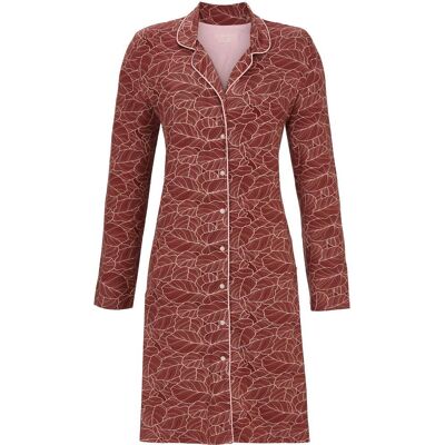 Ringella Bruin doorknoopnachthemd organische print Bruin vrouw 46 Ringella Bruin doorknoopnachthemd organische print Bruin vrouw 46