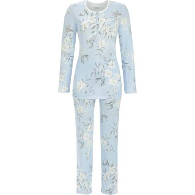 Ringella Warme blauwe pyjama bloemen Blauw vrouw 50 Ringella Warme blauwe pyjama bloemen Blauw vrouw 50