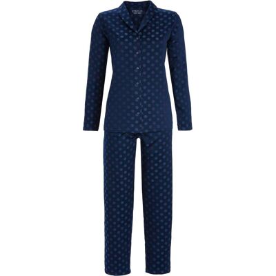 Satijnen doorknooppyjama Ringella Blauw vrouw 48 Satijnen doorknooppyjama Ringella Blauw vrouw 48