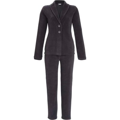 Ringella Chique fleece doorknooppyjama grijs Grijs vrouw 42 Ringella Chique fleece doorknooppyjama grijs Grijs vrouw 42