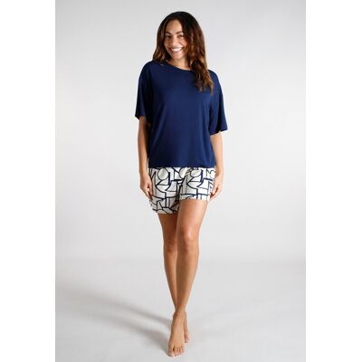 Blauwe dames shortama van Tom Tailor Blauw vrouw 38 Blauwe dames shortama van Tom Tailor Blauw vrouw 38